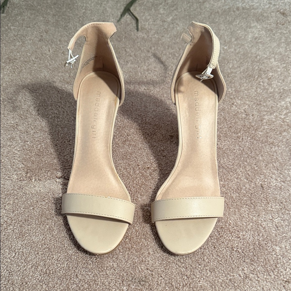Nude Madden Girl Open- Toed Heels